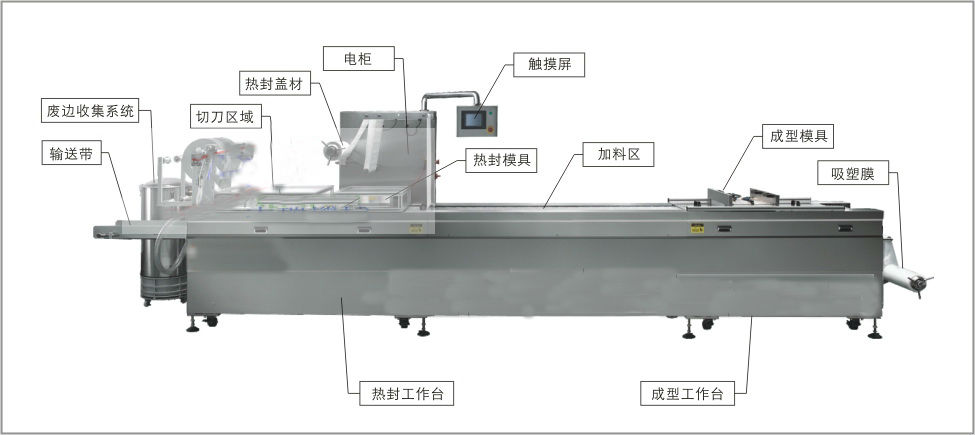 全自动连续式拉伸真空包装机细节图